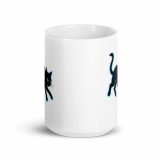 Glitch Cat – Digital Shadow Stalker - White glossy mug