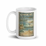 Newquay Surf Signboard – White Glossy Mug white 15oz handle on left — Salt & Timber: Cornish Signs