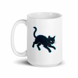 Glitch Cat – Digital Shadow Stalker - White glossy mug