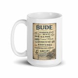 Bude Coastal Signboard - White glossy mug