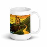 Engine House at Sundown - White glossy mug