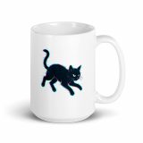 Glitch Cat – Digital Shadow Stalker - White glossy mug