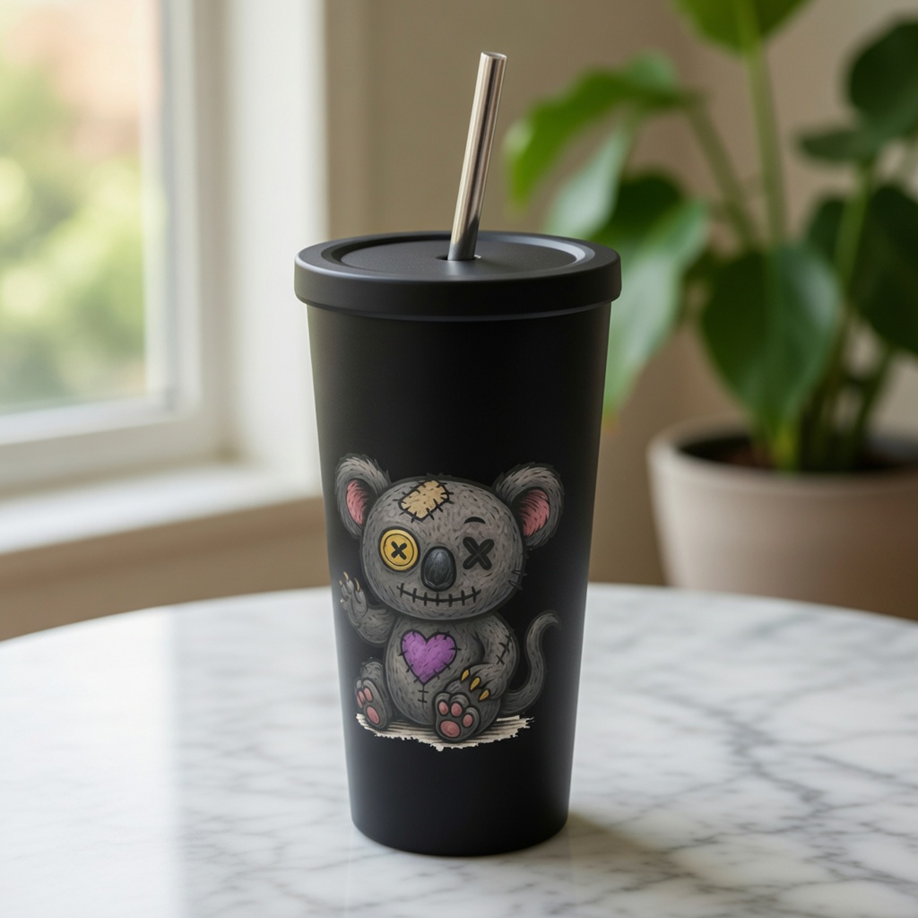 Milo Patchwick - Insulated tumbler with a straw
