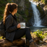 Minack Theatre Cornwall Enamel Mug – Coastal Cliffside Design