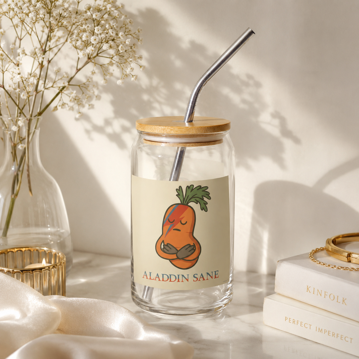 Aladdin Sane Carrot Parody Glass –Can-shaped glass