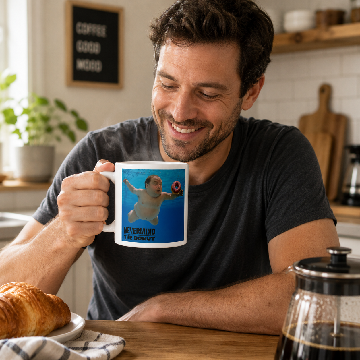 Nevermind the Donut mug - White glossy mug