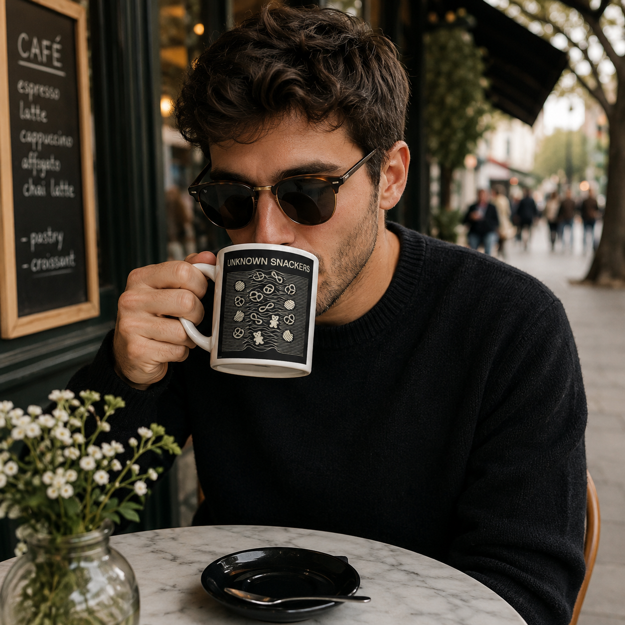 Unknown Snackers – White glossy mug