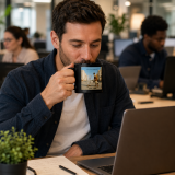 Wish You Were Beer – Black Glossy Mug