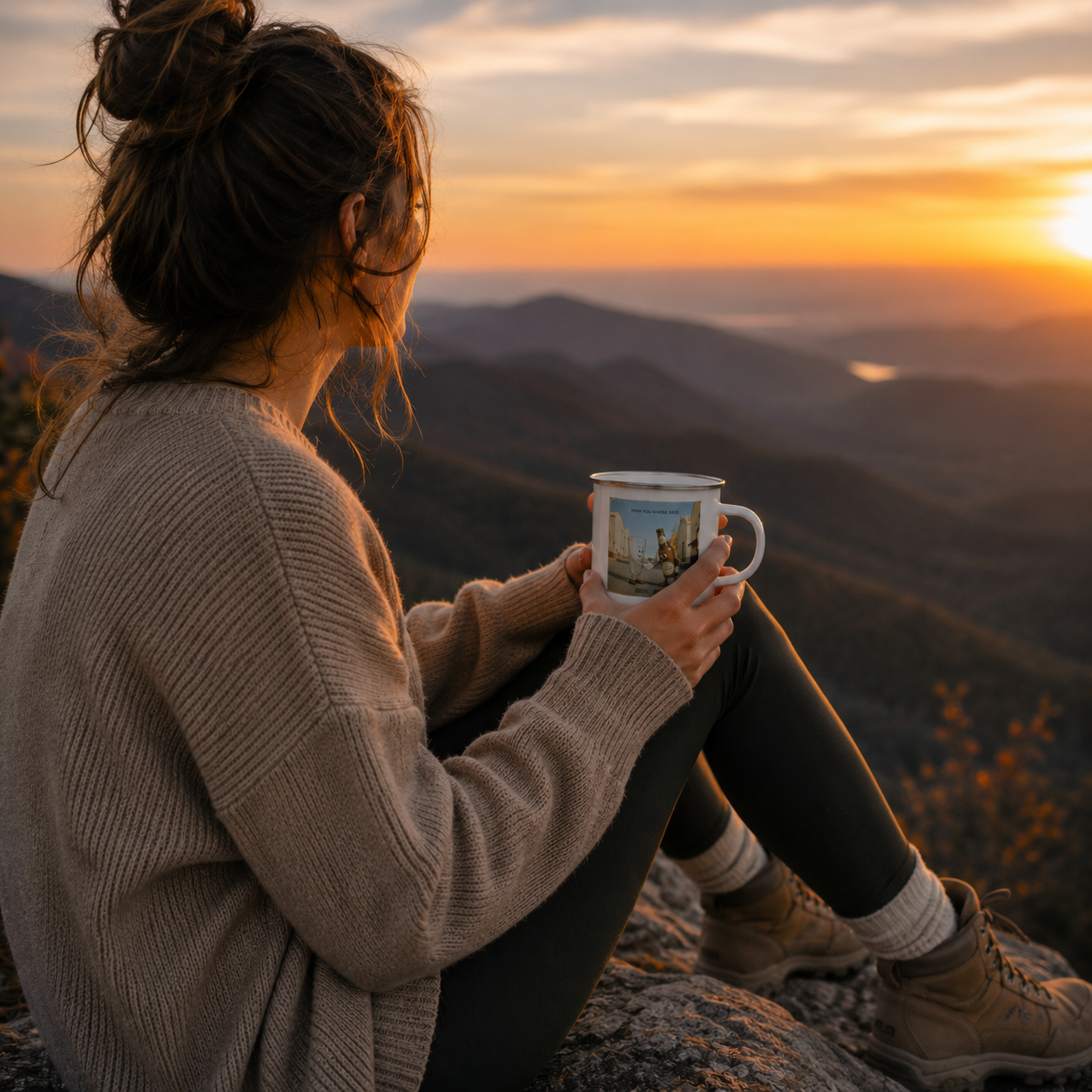 Wish You Were Beer – Enamel Mug
