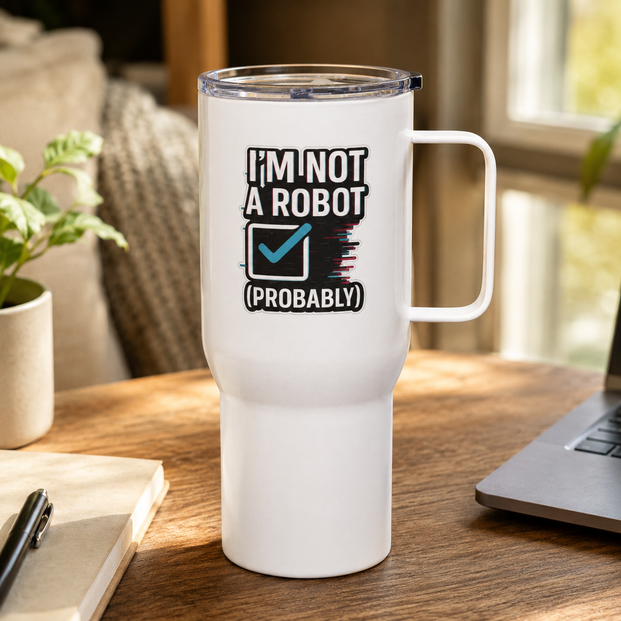 Im Not a Robot - Travel mug with a handle