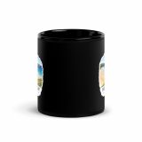 Holywell Bay Cornwall – Coastal Beach Scene - Black Glossy Mug