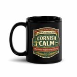 Cornish Calm – Black Glossy Mug black 11oz handle on left — The Brutally Honest Collection