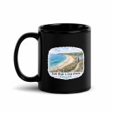 Loe Bar & Loe Pool Cornwall – Black Glossy Mug black 11oz handle on left — Cornish Treasures