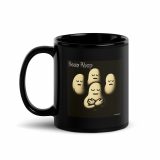 Bean Rhap – Black Glossy Mug black 11oz handle on left — Snack Tracks - The Ultimate Parody Album Collection