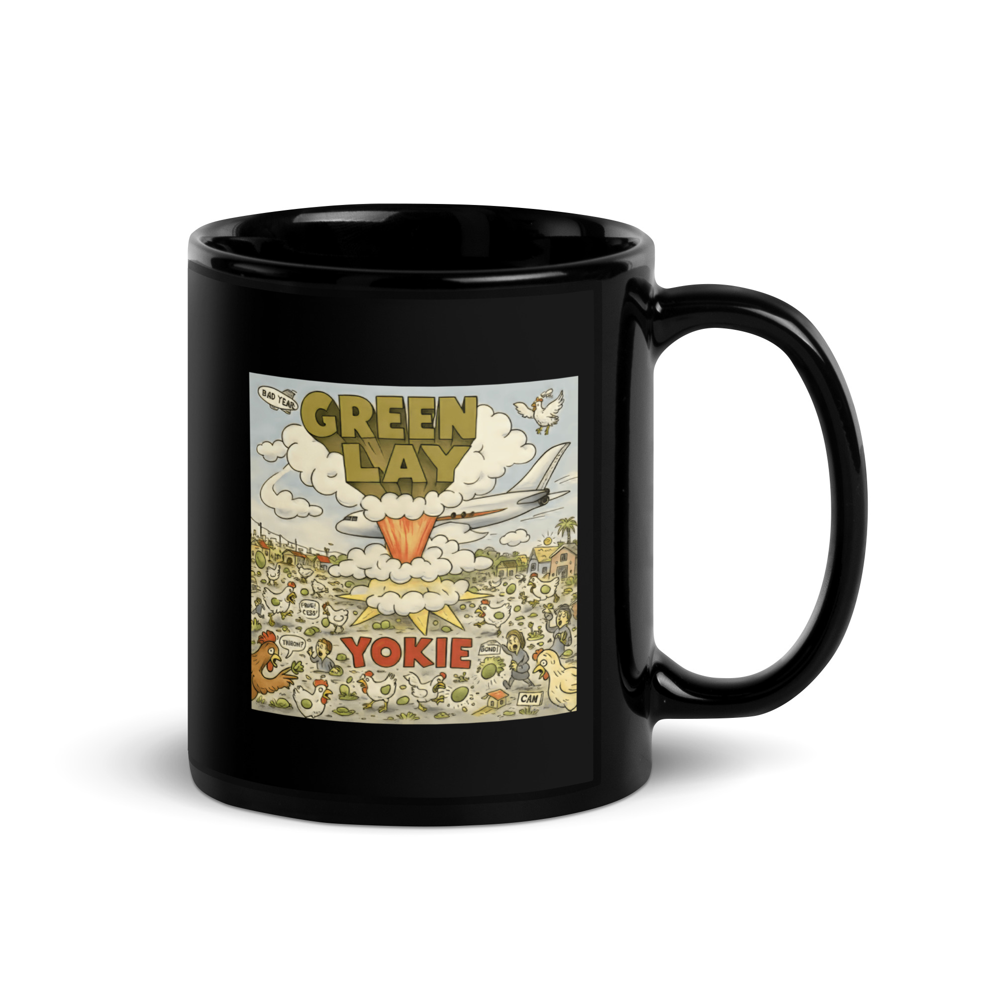 Green Lay Yokie Parody Black Glossy Mug