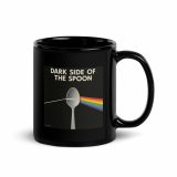 Dark Side of the Spoon – Black Glossy Mug black 11oz handle on right — Snack Tracks - The Ultimate Parody Album Collection