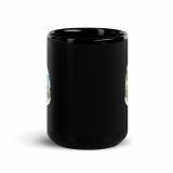 Minack Theatre Cornwall Black Glossy Mug – Coastal Scene Design