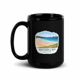 Holywell Bay Cornwall – Coastal Beach Scene - Black Glossy Mug