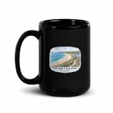 Loe Bar & Loe Pool Cornwall – Black Glossy Mug black 15oz handle on left — Cornish Treasures