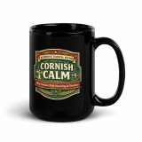Cornish Calm – Black Glossy Mug black 15oz handle on right — The Brutally Honest Collection