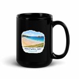 Holywell Bay Cornwall – Coastal Beach Scene - Black Glossy Mug