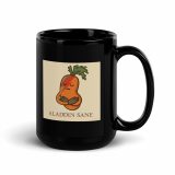 Aladdin Sane Carrot Parody Glass –Black Glossy Mug – Black Glossy Mug black 15oz handle on right — Snack Tracks - The Ultimate Parody Album Collection
