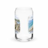 Loe Bar & Loe Pool Cornwall – Can-Shaped Glass 16oz 16oz front — Cornish Treasures