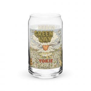 Green Lay Yokie Parody Can-shaped glass – Can-Shaped Glass 16oz 16oz left — Snack Tracks - The Ultimate Parody Album Collection