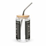 Unknown Snackers – Can-Shaped Glass 16oz 16oz with lid straw back — Snack Tracks - The Ultimate Parody Album Collection