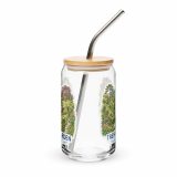Trebah Garden Cornwall Artwork Design – Can-Shaped Glass 16oz 16oz with lid straw front — Cornish Treasures