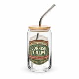 Cornish Calm – Can-Shaped Glass 16oz 16oz with lid straw left — The Brutally Honest Collection