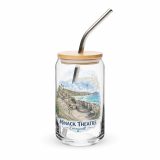 Minack Theatre Cornwalls Scenic Amphitheatre – Can-Shaped Glass 16oz 16oz with lid straw left — Cornish Treasures