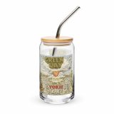 Green Lay Yokie Parody Can-shaped glass – Can-Shaped Glass 16oz 16oz with lid straw left — Snack Tracks - The Ultimate Parody Album Collection