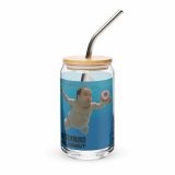 Nevermind the Donut Mug – Can-Shaped Glass 16oz 16oz with lid straw left — Snack Tracks - The Ultimate Parody Album Collection