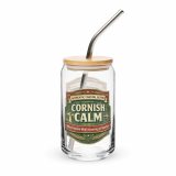 Cornish Calm – Can-Shaped Glass 16oz 16oz with lid straw right — The Brutally Honest Collection
