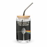 Dark Side of the Spoon – Can-Shaped Glass 16oz 16oz with lid straw right — Snack Tracks - The Ultimate Parody Album Collection