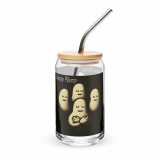 Bean Rhap – Can-Shaped Glass 16oz 16oz with lid straw right — Snack Tracks - The Ultimate Parody Album Collection