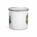Minack Theatre Cornwall Enamel Mug – Coastal Cliffside Design