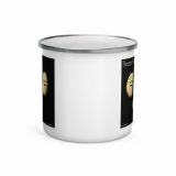 Bean Rhap – Enamel Mug white 12oz front — Snack Tracks - The Ultimate Parody Album Collection