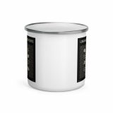 Unknown Snackers – Enamel Mug white 12oz front — Snack Tracks - The Ultimate Parody Album Collection
