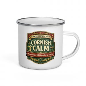 Cornish Calm – Enamel Mug white 12oz right — The Brutally Honest Collection
