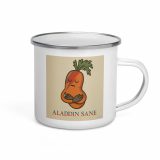Aladdin Sane Carrot Parody Glass –Enamel Mug – Enamel Mug white 12oz right — Snack Tracks - The Ultimate Parody Album Collection