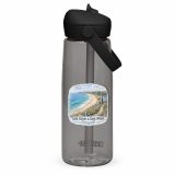 Loe Bar & Loe Pool Cornwall – Flip Straw Water Bottle charcoal back — Cornish Treasures