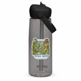 Trebah Garden Cornwall Artwork Design – Flip Straw Water Bottle charcoal back — Cornish Treasures