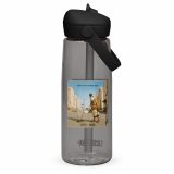Wish You Were Beer – Flip Straw Water Bottle charcoal back — Snack Tracks - The Ultimate Parody Album Collection