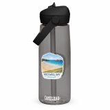Holywell Bay Cornwall – Flip Straw Water Bottle charcoal front — Cornish Treasures