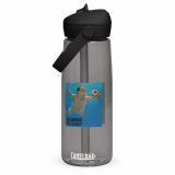 Nevermind the Donut – Flip Straw Water Bottle charcoal front — Snack Tracks - The Ultimate Parody Album Collection