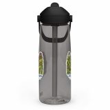 Trebah Garden Cornwall Artwork Design – Flip Straw Water Bottle charcoal left — Cornish Treasures