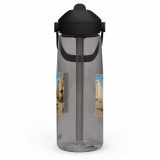 Wish You Were Beer – Flip Straw Water Bottle charcoal left — Snack Tracks - The Ultimate Parody Album Collection