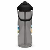 Holywell Bay Cornwall – Flip Straw Water Bottle charcoal right — Cornish Treasures